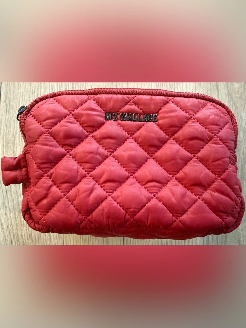 MZ Wallace Double Zip Cosmetic Pouch - Coral Pink